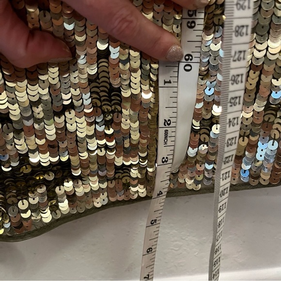 MAC DUGGAL 93540 dress gold 6 sequin one shoulder formal gown maxi wedding prom - Picture 13 of 16